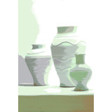 Olive Jars In Silhouette Print