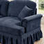 Canapé modulaire classique en U à 4 places avec accoudoirs évasés, volants amovibles et pieds fuselés, canapé à assise profonde avec repose-pieds mobiles, bleu-353551105