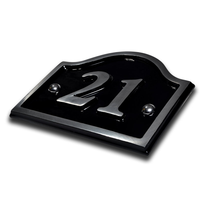 Jaclynn 11.5cm H Reflective Metal House Number, 21