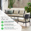 Azayla Outdoor 5 Seater Lounge Set - Modern Garden & Patio Metal Conversation Set (Cover Included)-1375258518