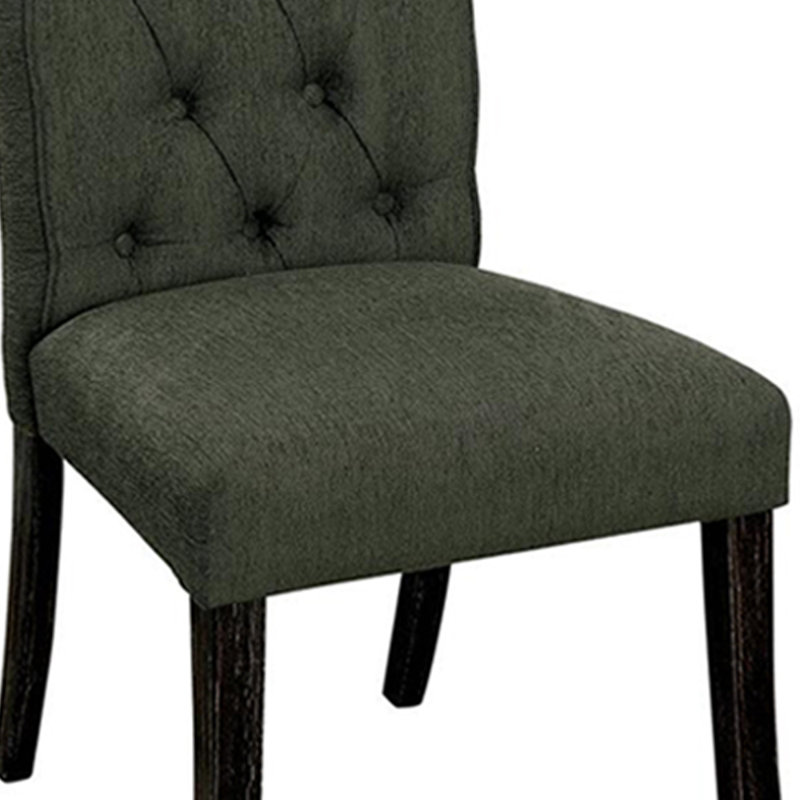 Chaise d'appoint rembourrée capitonnée Karekin, Gris