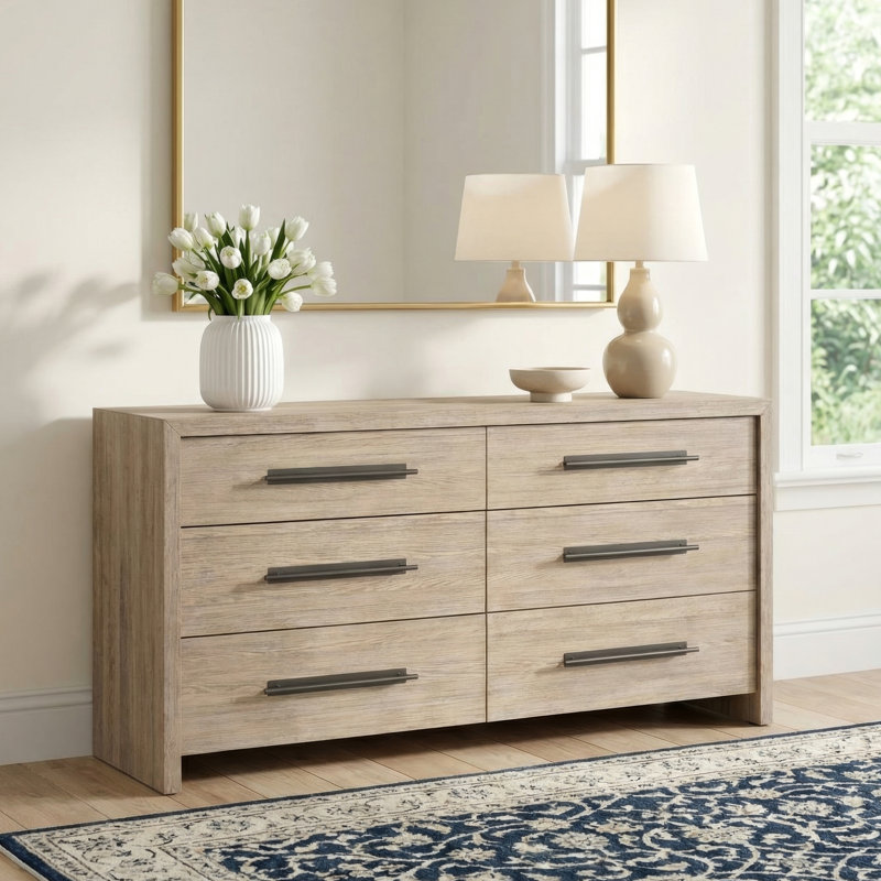 Baxley 68'' W 6 - Drawer Dresser, Brown