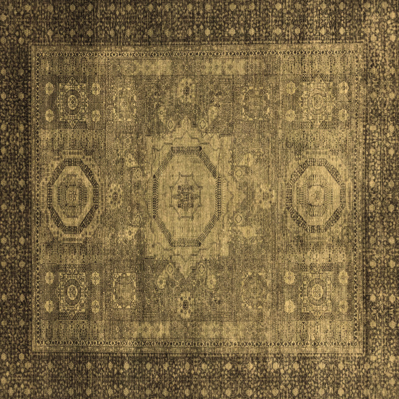 Tapis brun Abstract 2340, Carré 7 pi