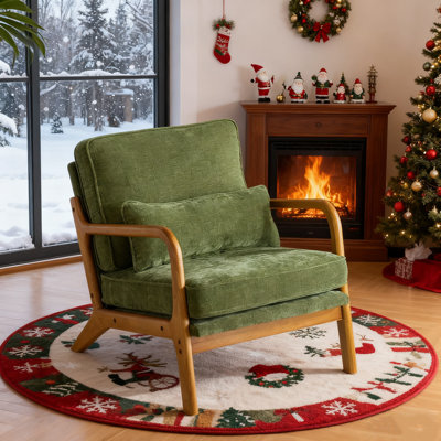 Fauteuil en chenille Mid-Century