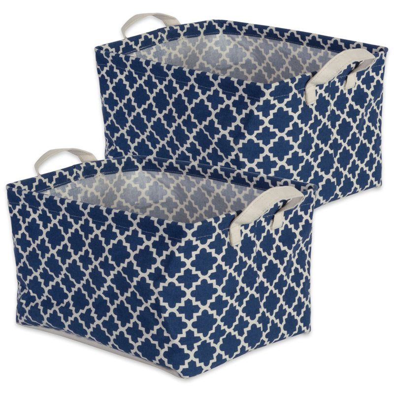 Sedgwick Fabric Laundry Hamper with Handles, Blue, Extra Large ( 10.5" H x 17.5" W x 12.5" D )