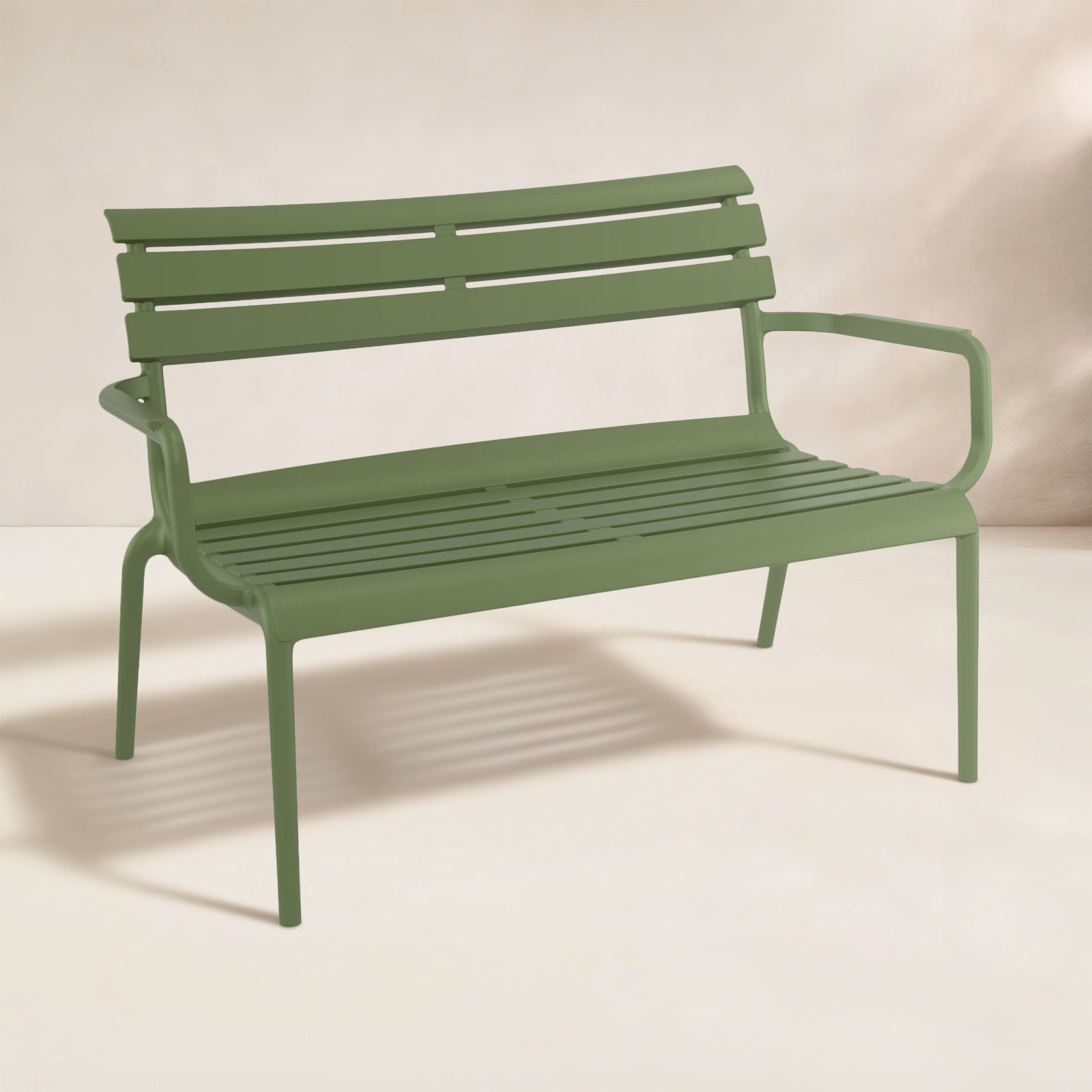 Ruta 46" Garden Bench, Olive Green