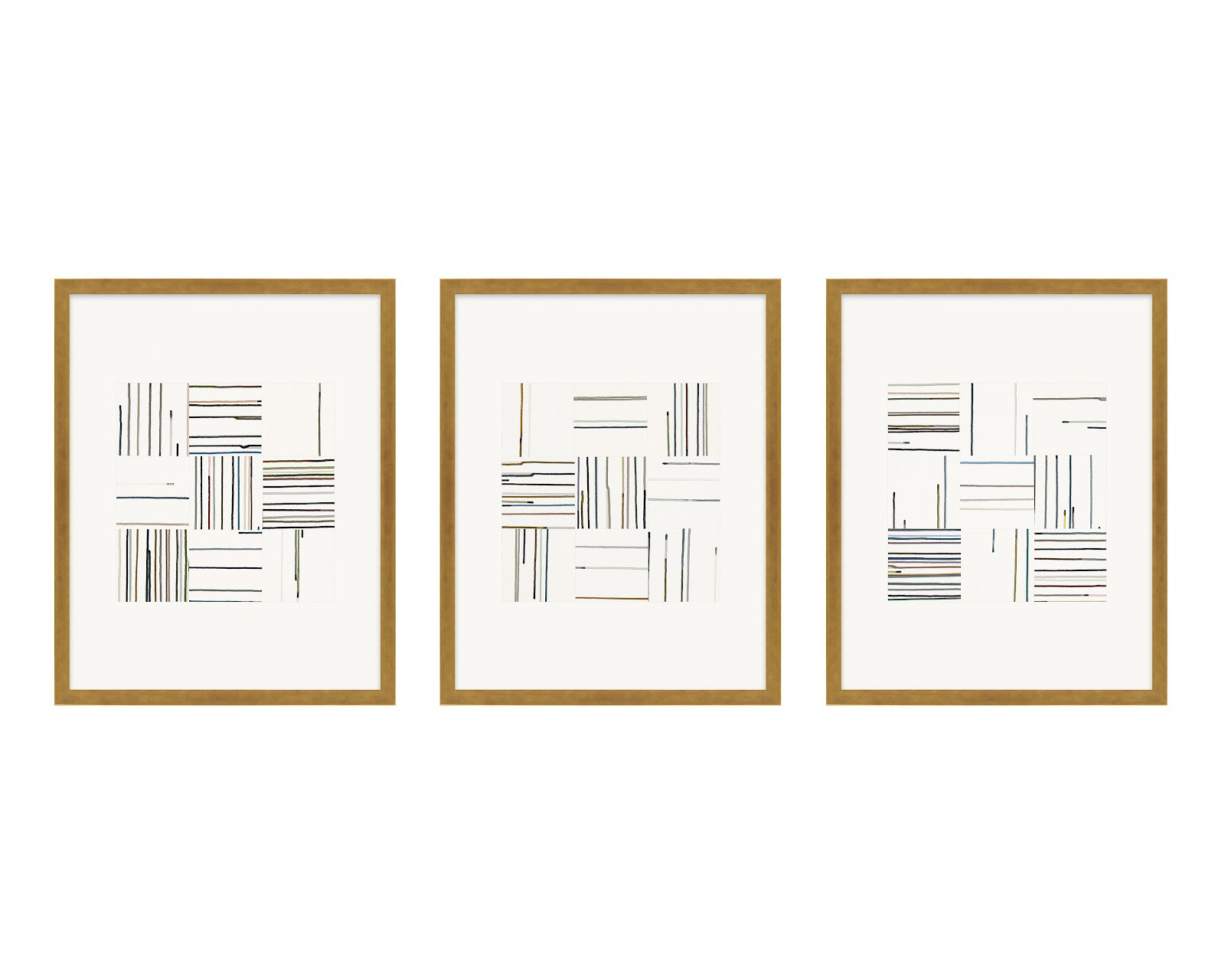 Lang "Drips" 3-Piece Painting Set, 38" H x 30" W x 1.25" D, Gold Framed
