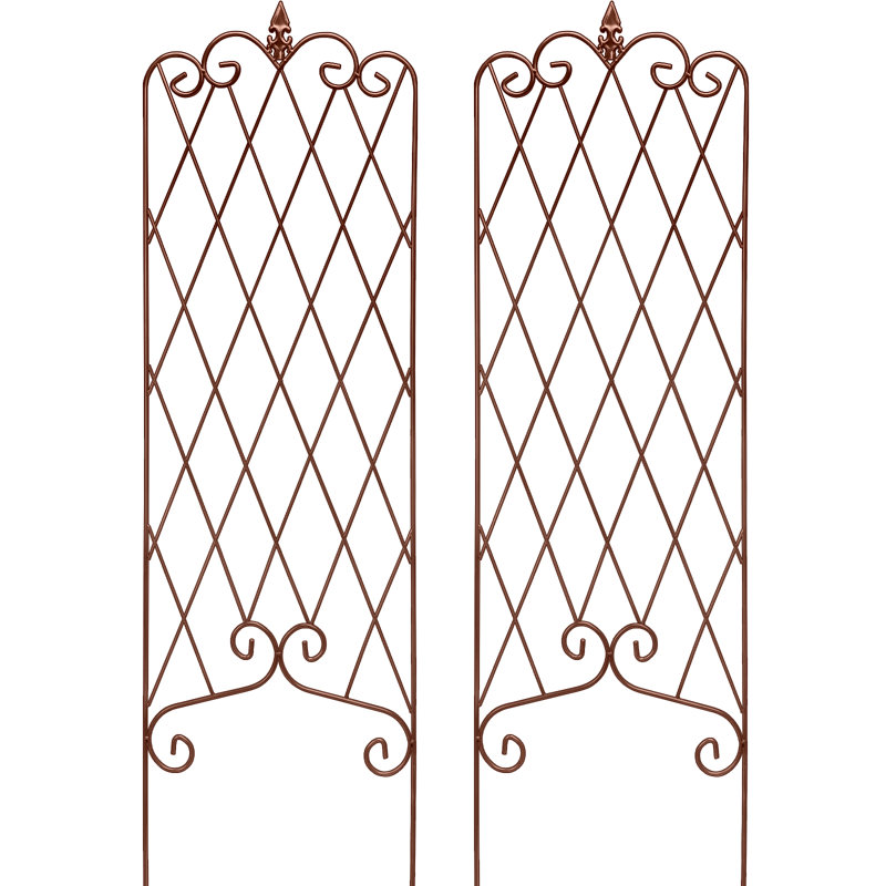 Meigs Iron Lattice Panel Trellis, Black, 60" H x 18" W x 0.98" D