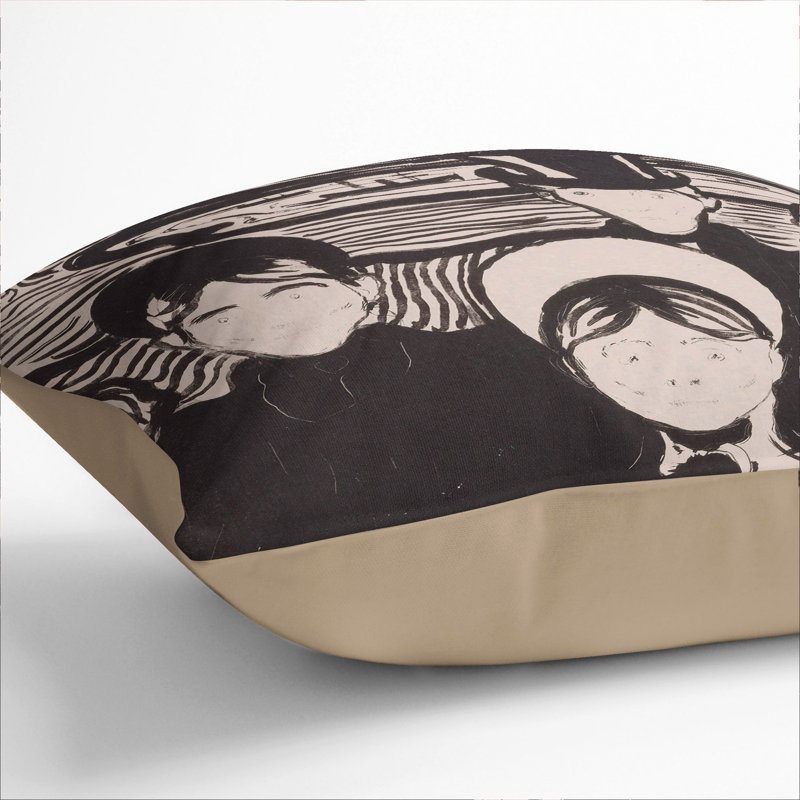 Angst Square Throw Cushion, Stone, 55cm H x 55cm W x 20cm D
