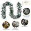  Guirlande de Noël 9 pi avec lumières pour le manteau de cheminée, guirlande de Noël avec boules blanches noires et arc pour la maison Escalier