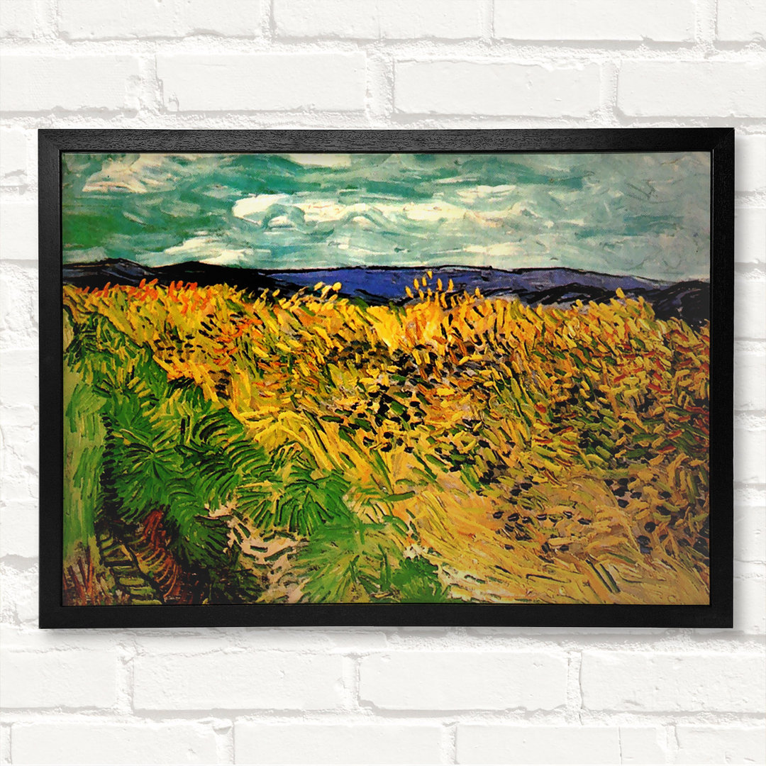 Weizenfeld mit Kornblumen von Vincent Van Gogh - Geschlossener Eckrahmen Kunstdrucke auf Holz