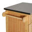 Chariot de cuisine intérieur en bambou compact avec plateau en acier inoxydable - Îlot de rangement mobile avec tiroir et armoire pour petits espaces