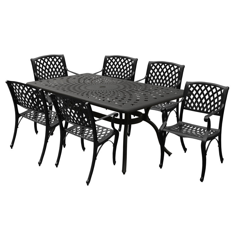 Iisle 6 - Person Patio Dining Set with Rectangular Table