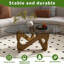 Table basse moderne triangulaire, plateau en verre trempé de 32,3 po avec base sculpturale en bois, table d'appoint pour le salon, petits espaces-1127099008
