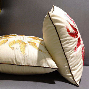 Fish Embroidered Throw Pillow