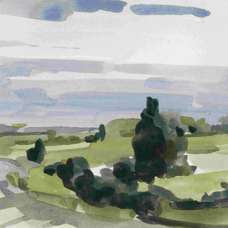 " Dark Quiet Valley II " by Emma Caroline, 12" W x 12" H
