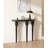 39.37" Black Half Moon Solid Wood Console Table-366965231