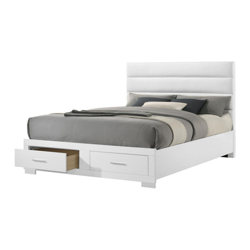 Eastern Storage Bed White High Gloss, King