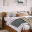 Lit plateforme en bois massif avec pieds de lit et tiroirs de rangement Orlando-96140400