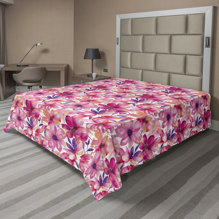 Ambesonne, drap plat floral pivoines, art botanique printanier