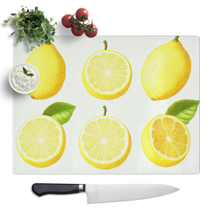 Lemon Fruit Pattern Vol.2  Glass Chopping Board