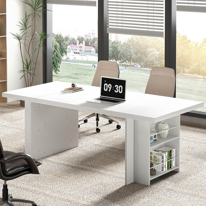 Hulste 70" Executive Desk, White, White