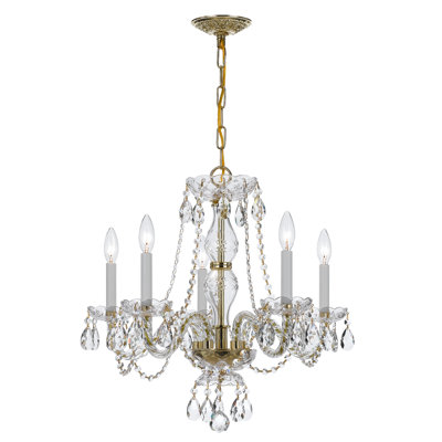 Maxsen 5 Light Clear Italian Crystal Chandelier