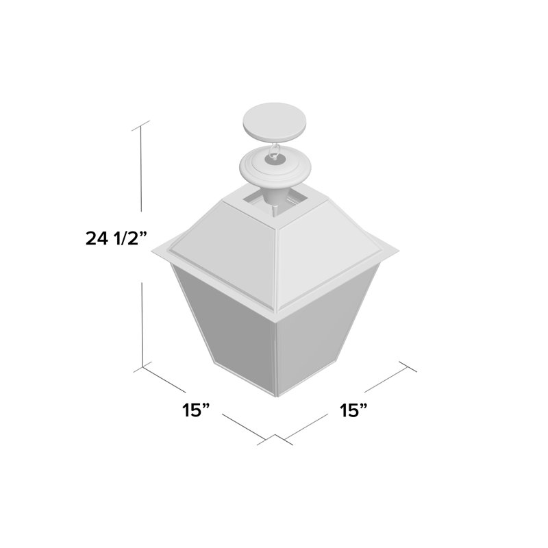 Boto Outdoor Hanging Lantern, Polished Brass, 24.5" H x 15" W x 15
