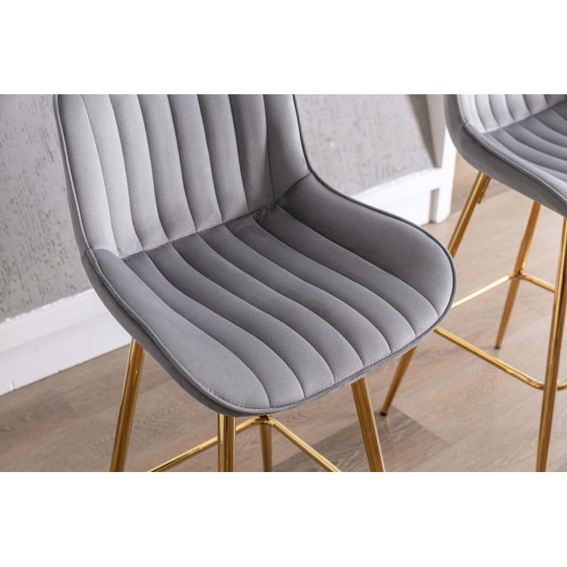 Ensemble de 2 tabourets de bar, Gris, Tabouret de bar (siège d'une hauteur de 29,92 po)