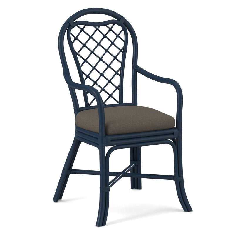 Trellis Dining Arm Chair, Navy, Gray Sugar Performance; 0863-84