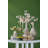 Decorative Ceramic Vase with Textured Ridged Design - 7" x 7" x 11.5" - Gold