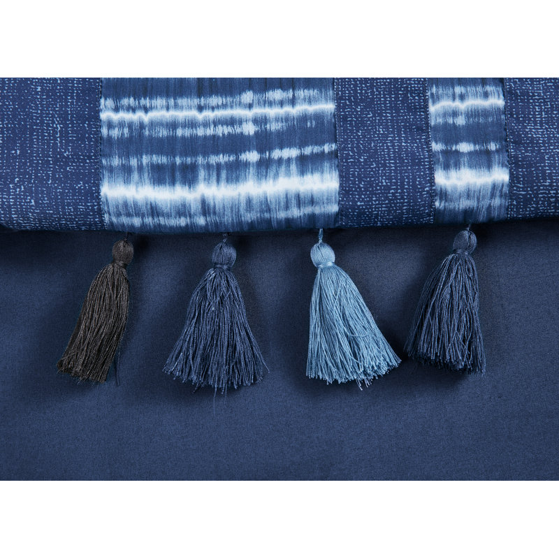 Polyester Channel Striped Comforter, King Comforter + 2 Shams, Indigo