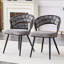 Ensemble de 2 chaises de salle à manger en velours avec pieds noirs, chaises d'appoint rembourrées modernes pour la salle à manger et la cuisine-94746919