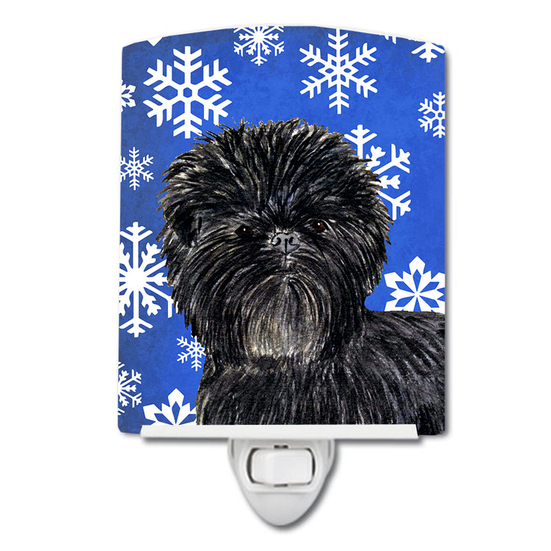Éclairage pour nuit en céramique affenpinscher winter