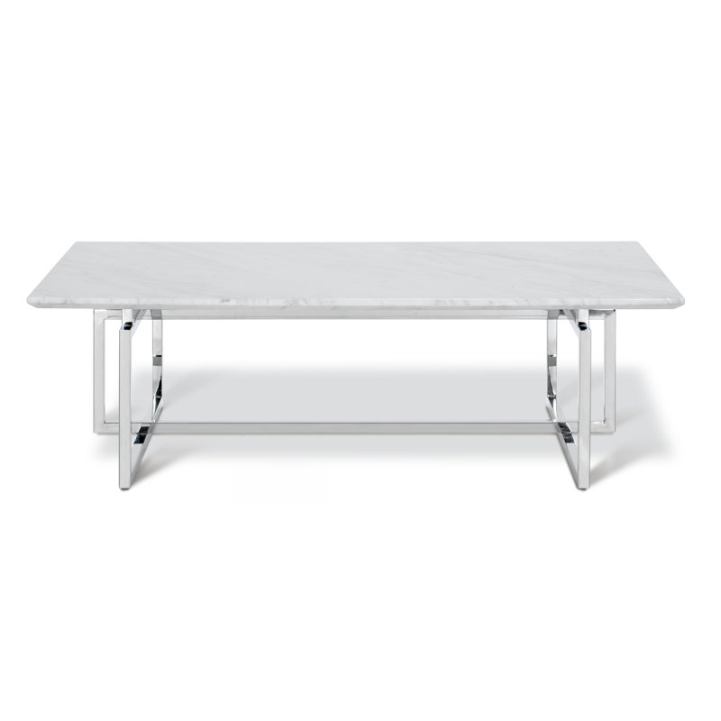 Darquize Marble Top Coffee Table, Sliver