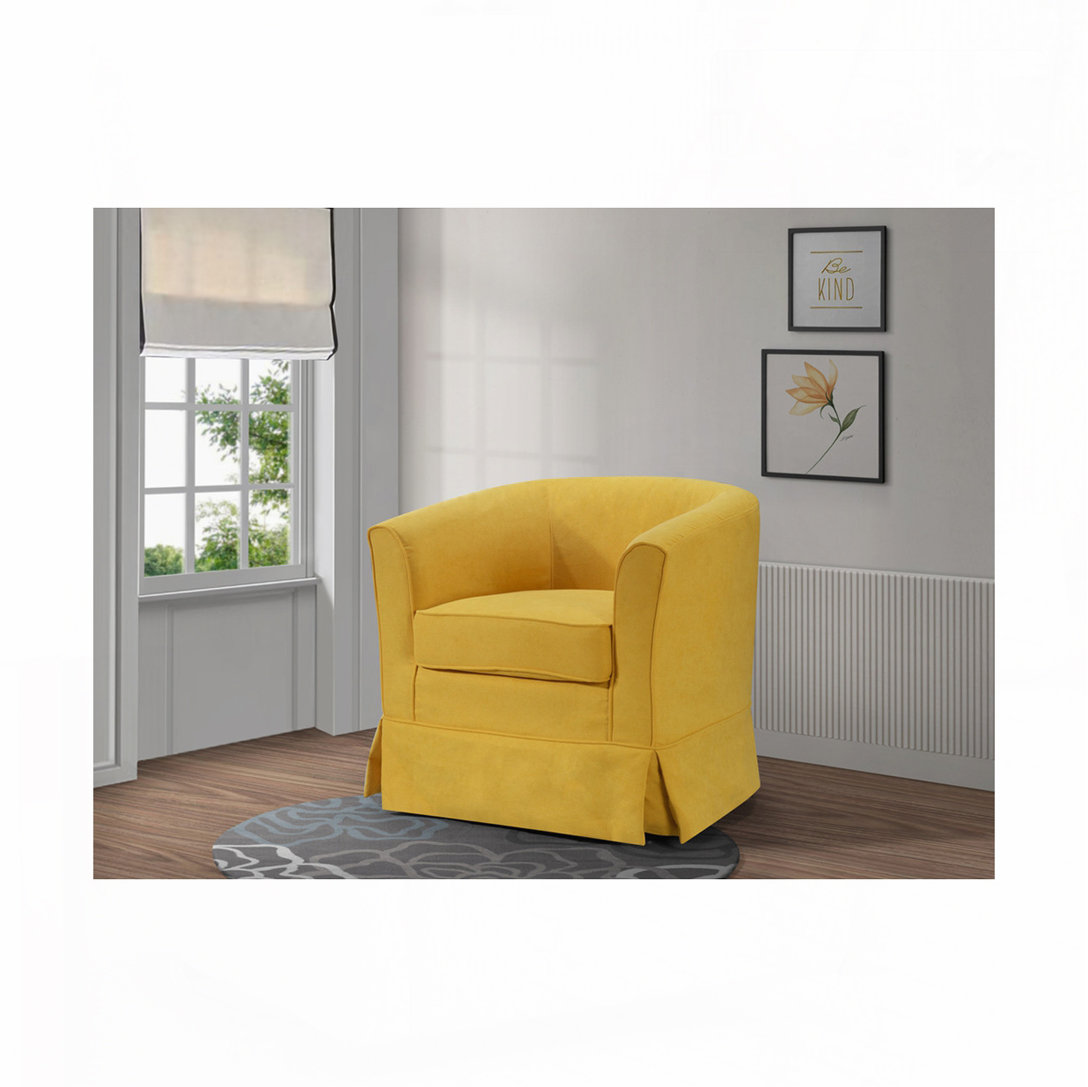 Ebern Designs Accent Woven Fabric Swivel Barrel Chair - Wayfair Canada