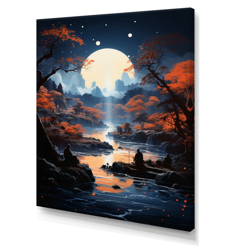 Labraya Japon Art Tsukimi Moon I - impression, Toile tendue, H 40 po x l 30 po x P 1,5 po