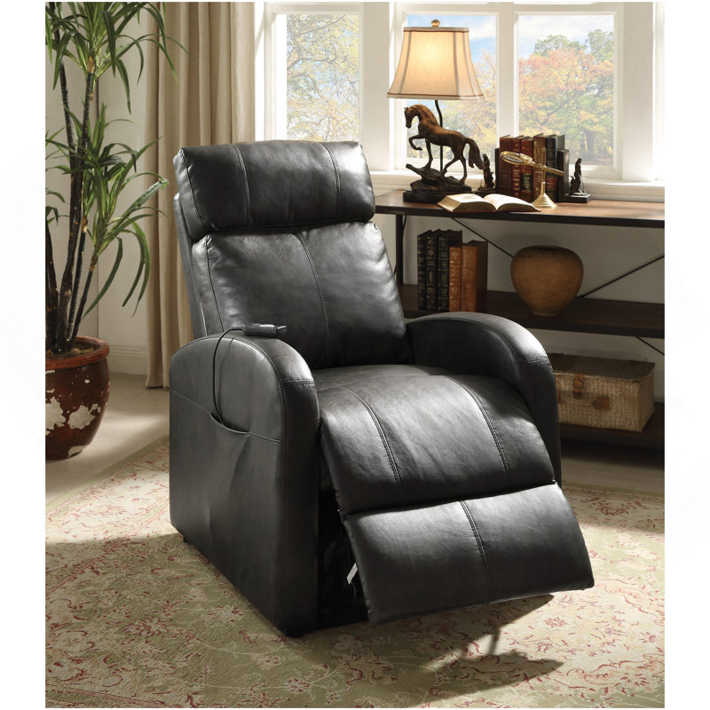 Fauteuil inclinable électrique en cuir synthétique Ricardo, Marron foncé