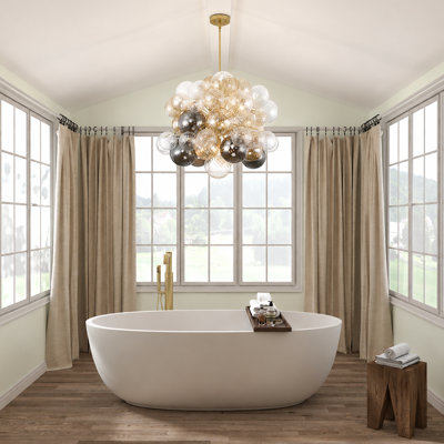 Jurelt 8 - Light Modern Glass Bubble Chandelier Flush Mount Ceiling Light