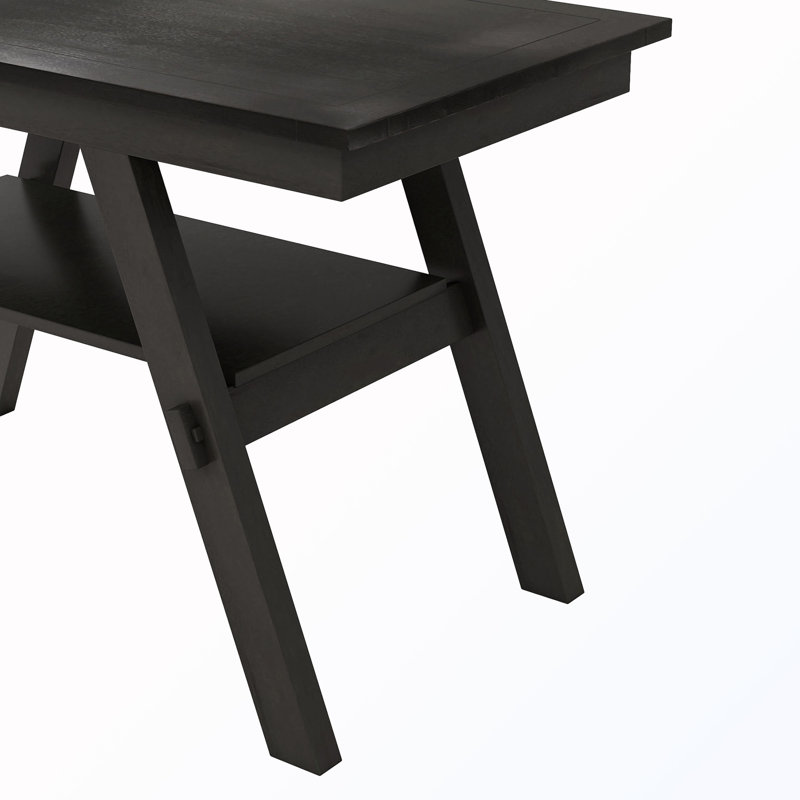 Ensemble de table de salle à manger 6 pièces avec tablette, 1 banc et 4 chaises, Espresso, Espresso, Beige & Espresso