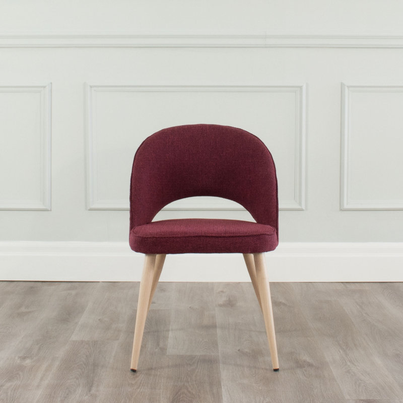 Chaise d'appoint en tissu Albeiro, Sangria, Naturel