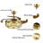 36 Inch LED Dimmable Ceiling Fan Light Chandelier