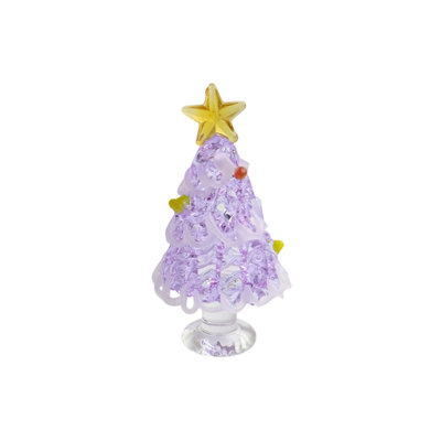 Mini Handmade Glass Christmas Tree Ornament  Small Desktop Crystal Xmas Tree Table Decor For  Decoration