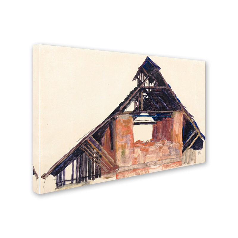 « old gable », reproduction sur toile tendue, H 12 po x l 19 po