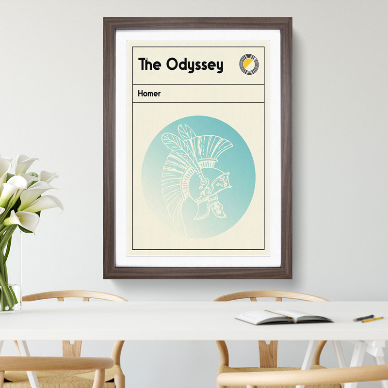 Book Cover the Odyssey Homer - Picture Frame Graphic Art, 65cm H x 48cm W x 2cm D, Walnut