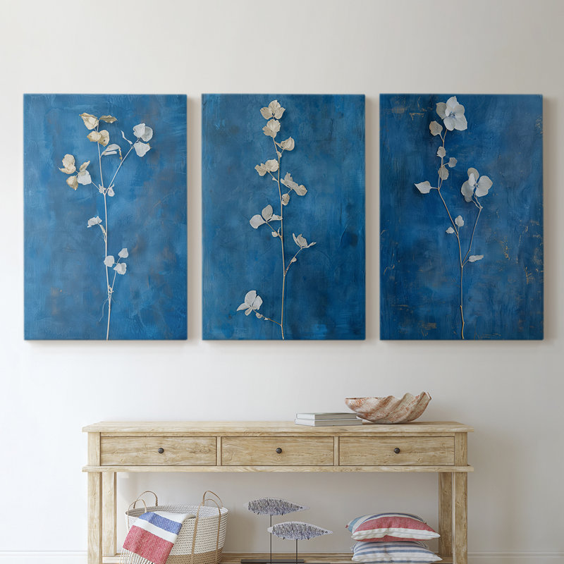 Floral Study Series XXIV - Ensemble de toiles tendues avec châssis Premium - Prêt à être accroché