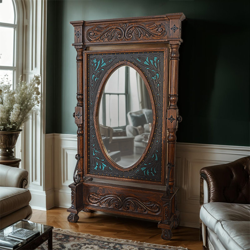 Miroir debout The Hacienda Flair, Bois brun foncé