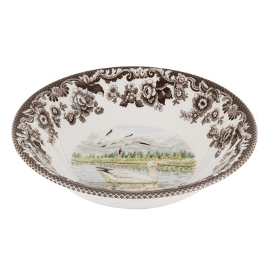 Spode Woodland Ascot Cereal Bowl 8"Snow Goose