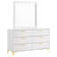 Commode en bois manufacturé à 6 tiroirs avec miroir 58,5 po Bierly-1348742366