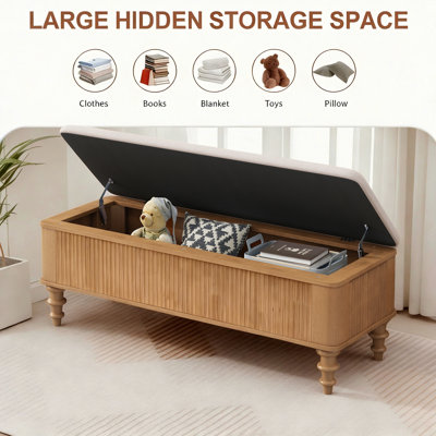 Banc de rangement avec repose-pieds 50,8 po